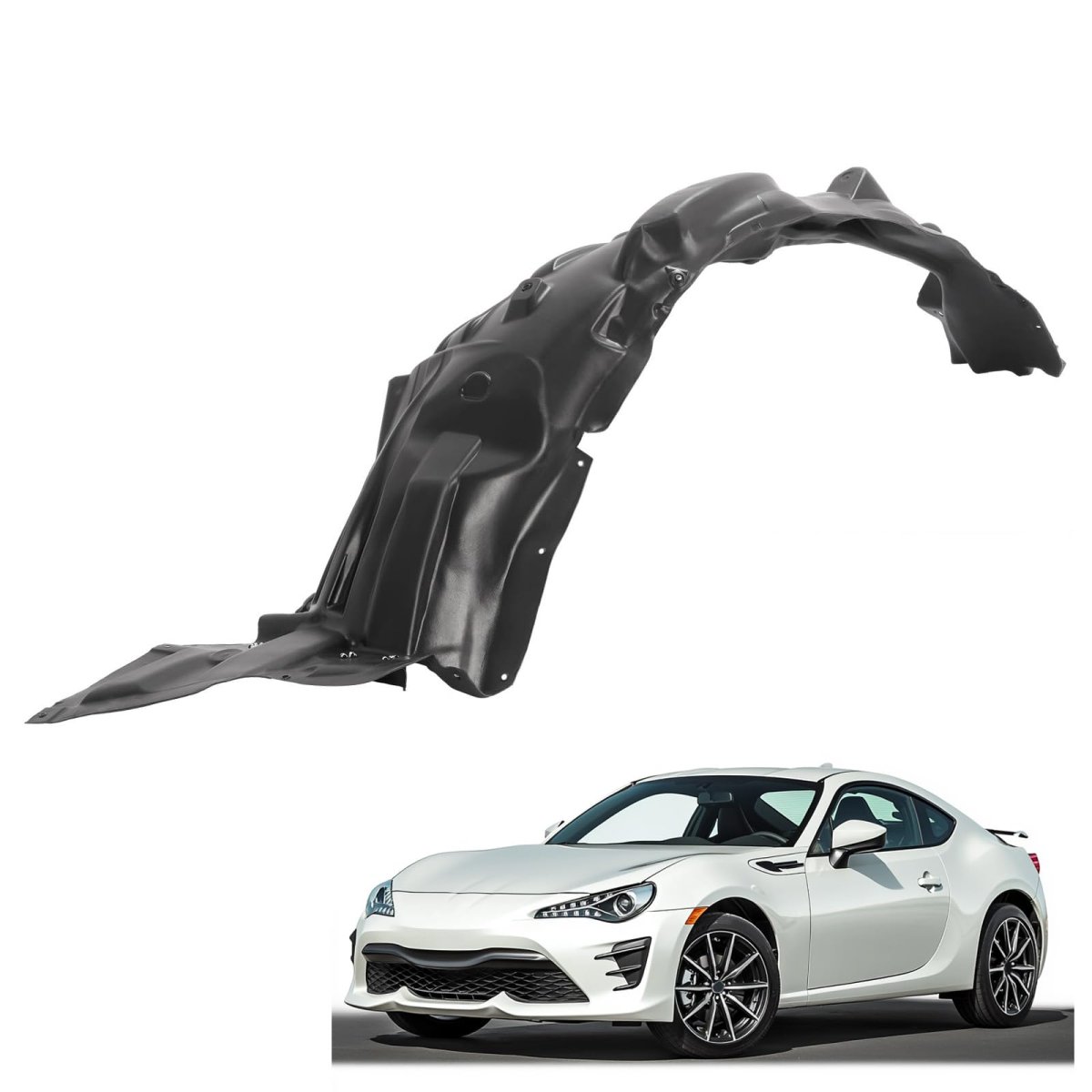 Front Inner Fender Liner Driver Side For 2013 2016 Scion Fr S And 2017 2020 Toyota 86 Replacement Su00306094 Cb-2928 Black Pe