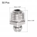 Uxcell Nickel-plated Iron Straight Grease Fitting M10 X 1mm Thread Hydraulic Accessories 50pcs