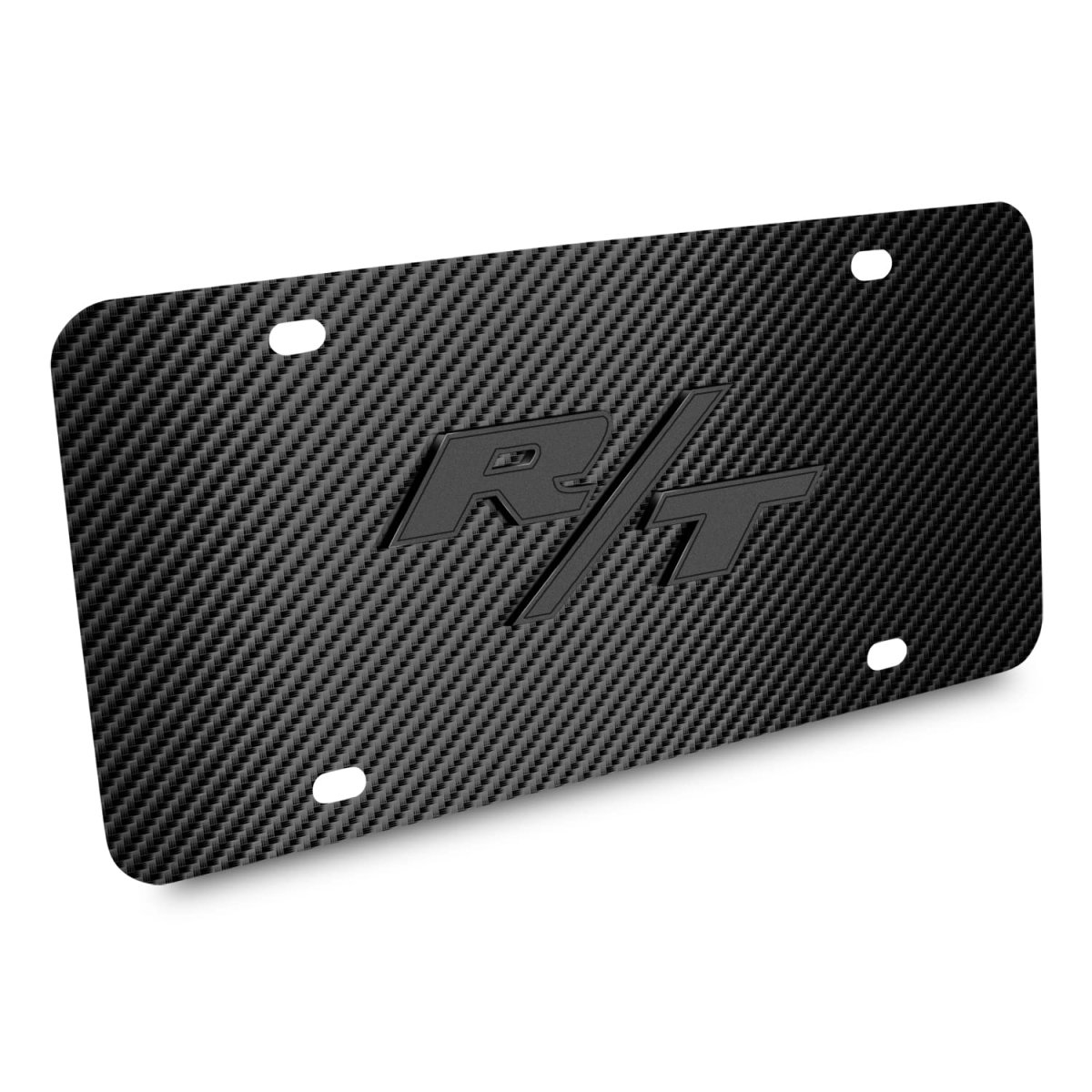 Dodge R T Logo 3d Dark Gray License Plate Black Carbon Fiber Pattern Stainless Steel 11 88 In X 6 Official Licensed Universal