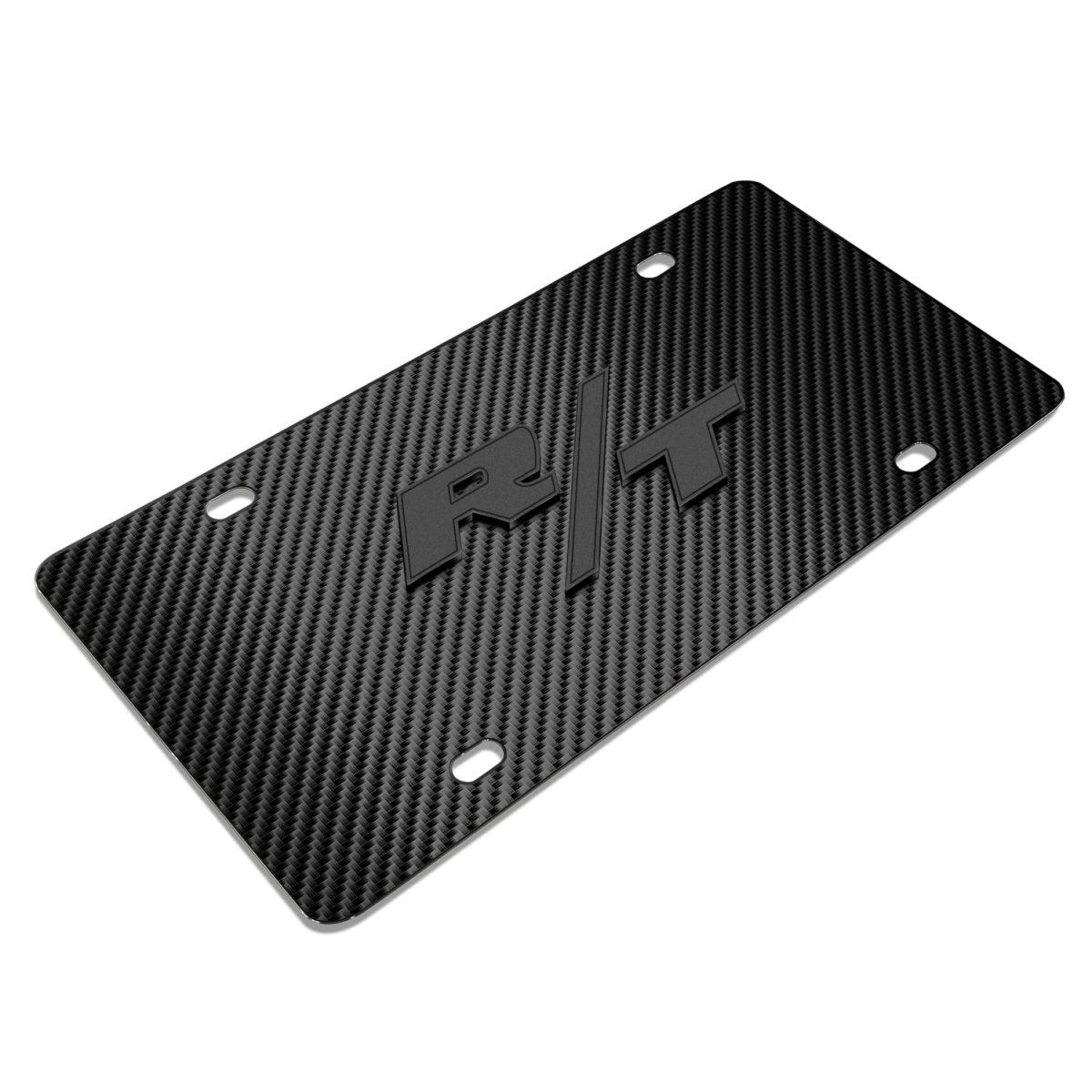 Dodge R T Logo 3d Dark Gray License Plate Black Carbon Fiber Pattern Stainless Steel 11 88 In X 6 Official Licensed Universal