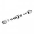 Uxcell Compression Tube Fitting 1 8 Od X Bulkhead Union Coupling Adapter 304 Stainless Steel