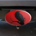 Crow On Branch Oval Tow Trailer Hitch Cover Plug Insert