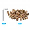 Uxcell 3 8-16 X 20mm Threaded Inserts Nuts 100pcs For Wood Furniture Interface Hex Socket Drive Insert With Wrench