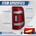 Led Drl Rear Tail Light Assembly For 2019 2024 Ram 1500 Passenger Right Side Chrome Housing Red Lens Fits Models Without Blind
