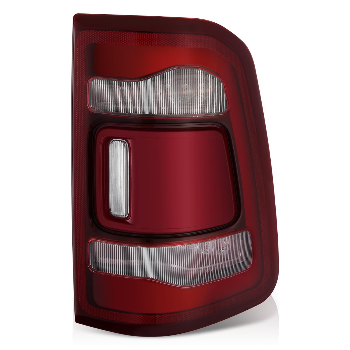 Led Drl Rear Tail Light Assembly For 2019 2024 Ram 1500 Passenger Right Side Chrome Housing Red Lens Fits Models Without Blind