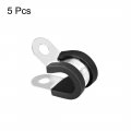 Uxcell 45 64 18mm Cable Clamp 304 Stainless Steel Rubber Cushioned Insulated R Shape Metal 5pcs