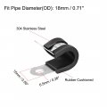 Uxcell 45 64 18mm Cable Clamp 304 Stainless Steel Rubber Cushioned Insulated R Shape Metal 5pcs
