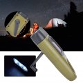 Led Emergency Flashlight Solar Panel Portable High Brightness Light Hand Cranking For Survival Gear Hiking Camping Armygreen