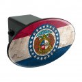 Rustic Missouri State Flag Distressed Usa Oval Tow Trailer Hitch Cover Plug Insert