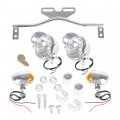 Waltyotur Motorcycle Turn Signals Fog Light Bar Kit With Bracket Set Chrome