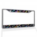 Fastasticdeals Metal Insert License Plate Frame Colorful Dragonflies Weatherproof Car Accessories Chrome 2 Holes Solid 