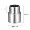 Uxcell Shower Head Extension Arm Stainless Steel 1 2pt Male To Female Thread 30mm Length Cast Pipe Fitting Coupler