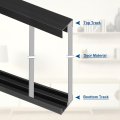 4set Plastic Sliding Door Track 1 Ft Glass Cabinet Window Hardware Set For 1 4 Thick Panels Small Bypassing Closet Black