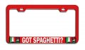 Got Spaghetti Italian Italy Rd Auto Metal License Plate Frame Tag Holder Heavy Duty Steel Weatherproof Universal Fit For Us And 