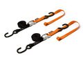 Powertye 1in X 6ft Cam Buckle Soft-tye Tie-downs W S-hooks 400 Lb Wll 1 200 Breaking Strength - Black Orange Pair 