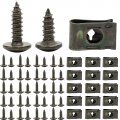 Minho 200pcs Automotive Car U Clip With Screw Kit 4 8x16mm 8 12mm Screws Ands Metal Body Bumper Dash Door Panel Clip Fasteners