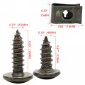 Minho 200pcs Automotive Car U Clip With Screw Kit 4 8x16mm 8 12mm Screws Ands Metal Body Bumper Dash Door Panel Clip Fasteners