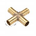 Uxcell 12mm Or 15 32 Id Brass Barb Splicer Fitting 4 Ways Cross Air Gas Water Fuel 2pcs