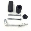 Smt-black Frame Slider Chromed Brake Pedal Levers Compatible With 2003 2004 Kawasaki Zx6r Zx6rr B014cn9xmq
