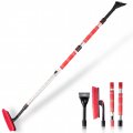 Ice Scraper And Extendable Snow Brush For Car Windshield 2 In 1 Winter Remover With Adjustable Length Foam Grip 360 Degrees 