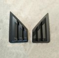 Toworldit 2pcs Set Rear Triangular Window Blinds Shutter Cover Trim Compatible With Toyota C-hr Chr 2018-2022 Bright Black
