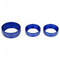 X Autohaux 3pcs Blue Aluminum Alloy Car Ac Climate Control Ring Knob Trim Cover For Dodge Challenger Charger 2015-2021 Durango