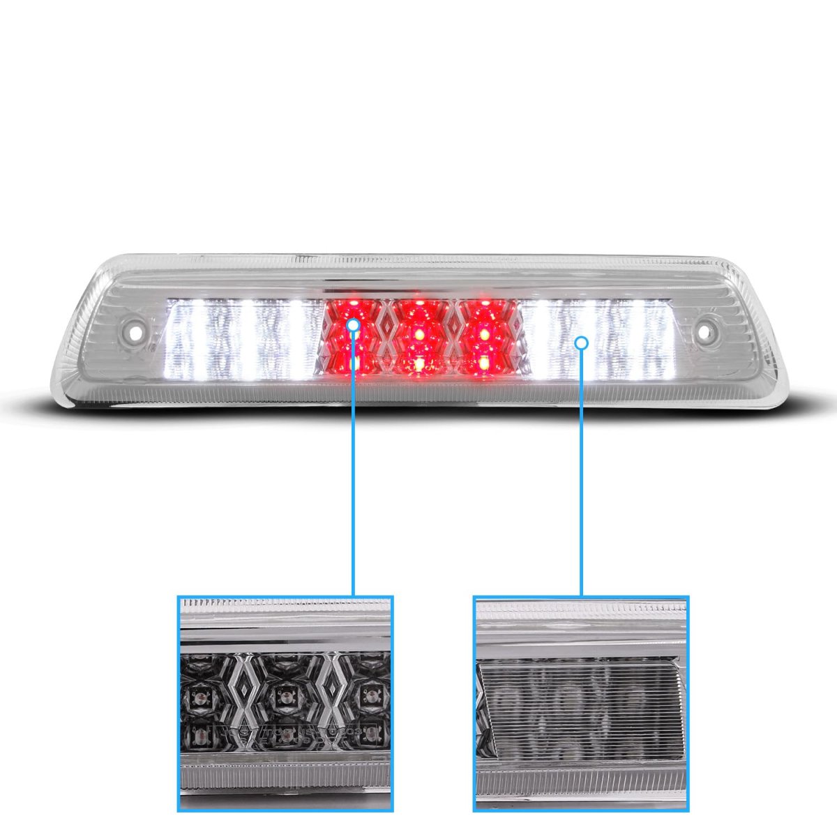 Led Chrome High Mount Stop 3rd Brake Light Cargo Lamp Set For 2009-2014 Ford F150 And 2010-2014 Lincoln Mark Lt Rear Upper