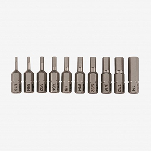 72596 10 Piece Hex Inchsert Bit Set Hardened Tool Steel In On 1 4 In Drive