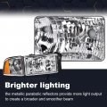 Pit66 Headlights For 1994-2002 Dodge Ram 1500 2500 3500 Headlamps Assembly Clear Lens Housing Amber Reflector