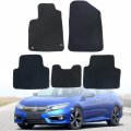 Black Velour Front Rear Floor Mats Carpet For Honda Civic 2016 2017 2018 2019 2020 2021 