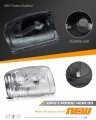 Hercoo Side Mirror Indicator Marker Light Lens Turn Signal Lights Lamp Clear Cover Housing Compatible With Ford Transit 150 250