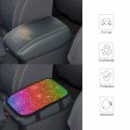 Jojoart Glittering Rainbow Car Center Console Decor Handrail Armrest Box Cushion Interior Covers Protector Pad Lid Cover