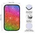 Jojoart Glittering Rainbow Car Center Console Decor Handrail Armrest Box Cushion Interior Covers Protector Pad Lid Cover
