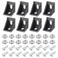 Uxcell 8set Inside Corner Bracket Gusset Kits 35x35x29mm 3030 Angle Connector For European Series Aluminum Profile Black 16 X