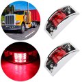 2 Pack 12 Led Rectangular Armored Style Side Marker Lights Red Lens Clearance Trailer Waterproof Chrome Surface Mount For 