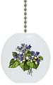 Violets Floral Solid Ceramic Fan Pull 
