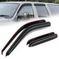 Auto Dynasty 4pcs Carbon Fiber Pattern Window Visors For 2000-2005 Ford Excursion Tape-on Front Rear Deflectors Rain Guards Sun 