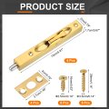 4pcs Door Flush Bolts Latch 6 Inch Stainless Steel Security Guard Lever Action Slide Lock For Inactive Leaf Double Dummy Gold