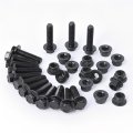 M8 1 25 X 30mm Flange Head Bolts And Nuts Carbon Steel Grade 8 Hexagon Screws Black Oxide Finish Full Thread 15 Sets 