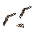 10 Pcs Antique Bronze Decorative Cabinet Pulls 1 77 In X 0 39 Arch Shape Metal Handles For Jewelry Box Drawer Chest And Wooden 
