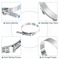 Uxcell T-bolt Hose Clamps 2pcs Working Range 121-129mm 201 Stainless Steel Bolt Intake Intercooler Fo Clamp Tube