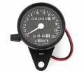 Motorcycle Mini Speedometer W Trip Meter 1400 60 Black Kilometers Kmh