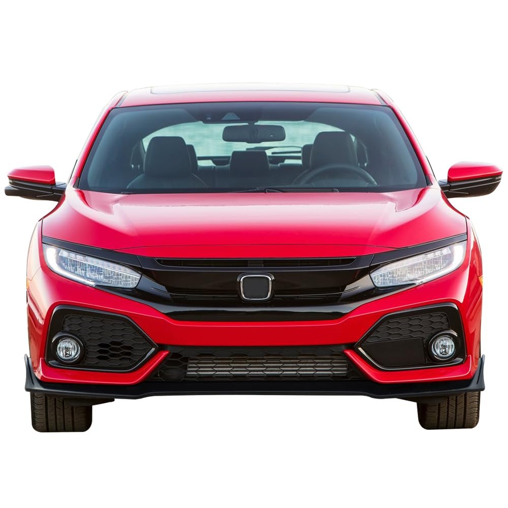Ikon Motorsports Front Bumper Lip For 2017-2021 Honda Civic Hatchback Si Coupe Sedan 10th Gen Tr Style Unpainted Pu Air Dam