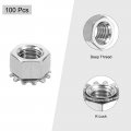 Uxcell 100pcs 3 8 -16 K-lock Nut With External Tooth Washer 304 Stainless Steel Star Locking Nuts Washers Silver