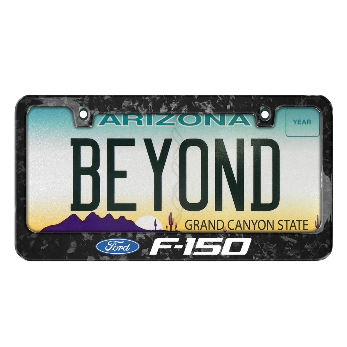Ford F-150 Real Black Forged Composite Carbon Fiber License Plate Frame