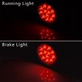 Combo 8x Smoked Lens 4 Inch Round 12-led Red Lighting Brake Stop Lamp Run Turn Tail Light Compatible Rv Truck Trailer Dc 12v