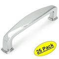 Cosmasa 4392ch Polished Chrome Modern Cabinet Hardware Handle Pull 3-3 4 Inch 96mm Hole Centers 25 Pack 