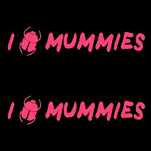 Auto Vynamics Bmpr-iheart-mummies-8-gpnk Gloss Pink Vinyl I Love Heart Mummies Stickers W Scarab Beetle As Design 2 Decals