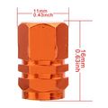 Tomall Orange Hexagon Style Wheel Tyre Valve Stem Caps For Jeep Suv 4wd Rims Dust Cover