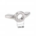 Uxcell 1 4 -20 Wing Nuts 304 Stainless Steel Shutters Butterfly Nut Hand Twist Tighten Fasteners Parts 6pcs